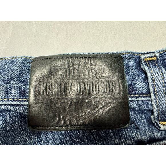 Harley Davidson Men’s Straight Leg Blue Denim Jeans - Size 36x31 - Picture 4 of 8